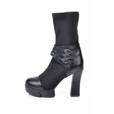 Belt metal decorative fashion Microfiber in black boots